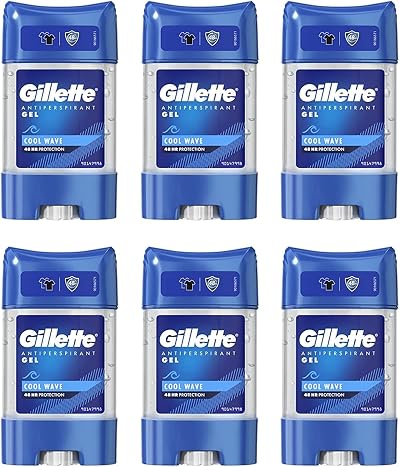 Gillette Clear Gel Cool Wave Antiperspirant Deodorant Men 70ml Pack of 6