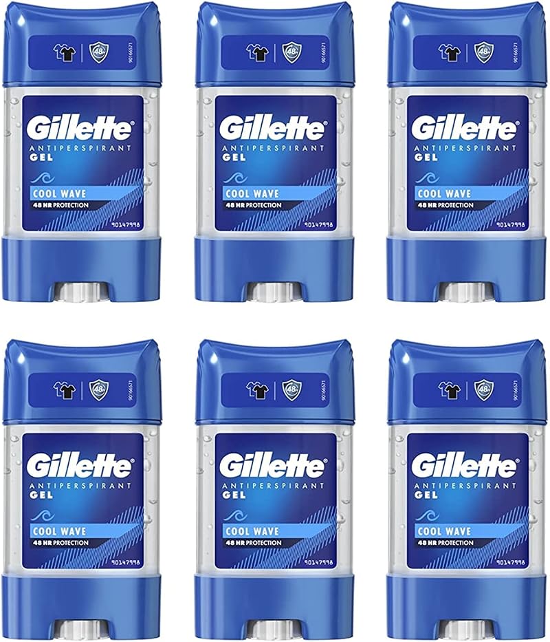 Gillette Clear Gel Cool Wave Antiperspirant Deodorant Men 70ml Pack of 6