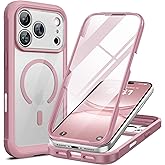 Miracase Magnetic for iPhone 17 Pro Case 6.3" [Compatible with MagSafe] Full-Body Phone Case with Built-in Glass Screen Protector & Camera Control,Drop Proof iPhone 17 Pro Cover, Lilac