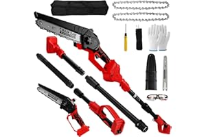 2-in-1 Cordless Pole Saw Compatible with Milwaukee 18V Battery, 8 Inch Brushless Mini Chainsaw with 6.56-Foot Extendable Pole