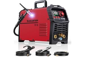 ARCCAPTAIN TIG Welder 200A, High Frequency 110v/220v Dual Voltage TIG/Stick/Arc 2 in 1 Welder LED Digital Display Welding Machine with 2T/4T Function and Tungsten Electrode