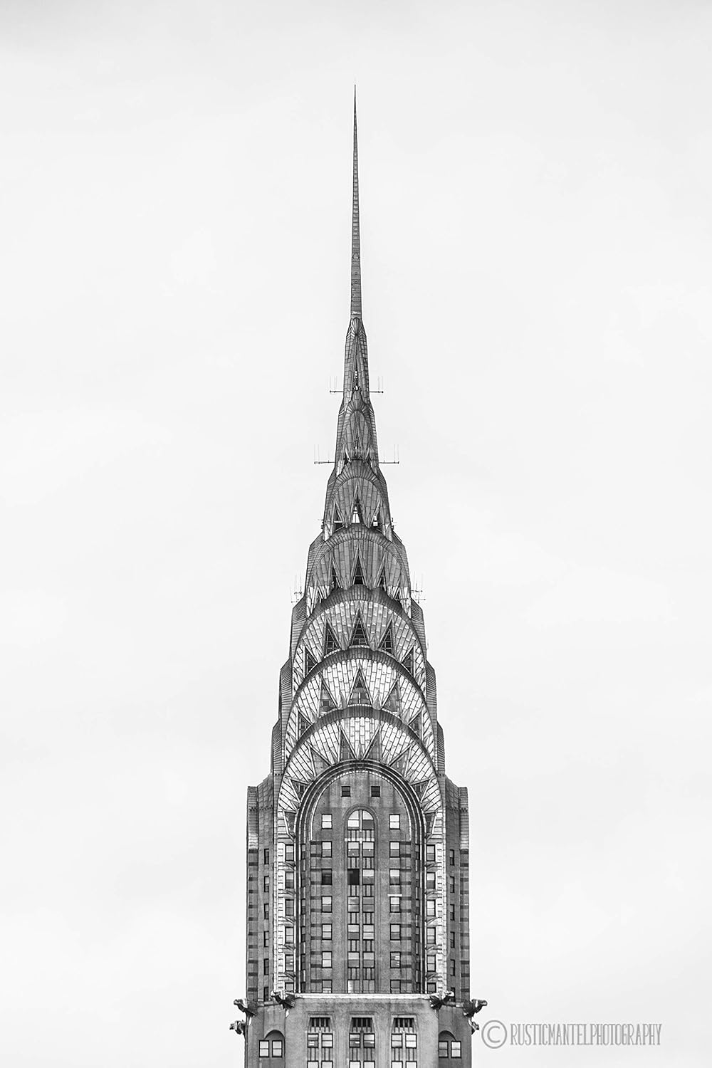 Amazon Com Top Of The Chrysler Building Architectural Photography Black And White New York City Art Ny Print Manhattan Wall Art Handmade