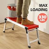 KINGRACK Folding Work Platform Aluminium Step Ladder with 150 kg Load view 3