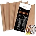 HTVRONT Teflon Sheets for Heat Press - 3 Packs 12" x 16" Teflon Sheets with 3 Rolls 10mm x 33m Heat Tape for Sublimation Non-Stick Teflon Sheet Heat Resistant (Brown)