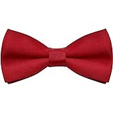 Bskifnn Kids Bow Tie Classic Solid Color Satin Bow Tie Adjustable Neck Bowtie for Kids Wedding Party