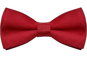 Bskifnn Kids Bow Tie Classic Solid Color Satin Bow Tie Adjustable Neck Bowtie for Kids Wedding Party