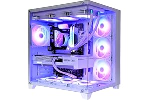 Delta Labs Isaiah White Gaming PC – Ryzen 7 5700 8-Core, Radeon RX 9060 XT 8GB GDDR6, 32GB DDR4 RAM, 1TB NVMe SSD, Wi-Fi, Win