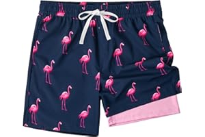 XOMZG Men's Swim Trunks, Mesh Lining Quick Dry with Pockets Beach Shorts Hawaiian