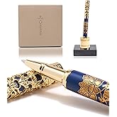 ARTEX Executive Rollerball Pen Sets With Stand-Museum Collections-Crafting Timeless Beauty-Luxury Pen Gift & Office Desk Decor, German SCHMIDT refill, Solid Metal & Marble Texture