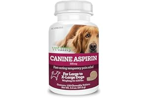 Vetality Canine Aspirin for Dogs | Fast Pain Relief | Large to X-Large Dogs | Liver Flavor | 120 Chewable Tablets