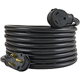 Conntek 14363 RV 30-Amp STW 10/3 Durable Extension Cord with Straight Blade, 25-Feet