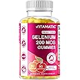 Vitamatic Yeast Free Selenium Gummies 200mcg as Selenomethionine Supplement Essential Trace Mineral with Superior Absorption 90 Pectin Based Gummies