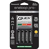 Panasonic K-KJ55KHC4BA Cargador de batería rápido avanzado de 4 horas con 4AA Eneloop pro baterías recargables de alta capaci