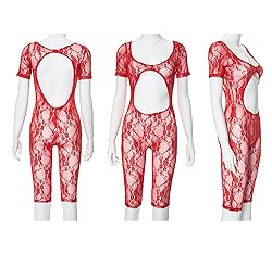 LETSVDO Women's Sexy Mesh Lace Jumpsuit Bodycon
