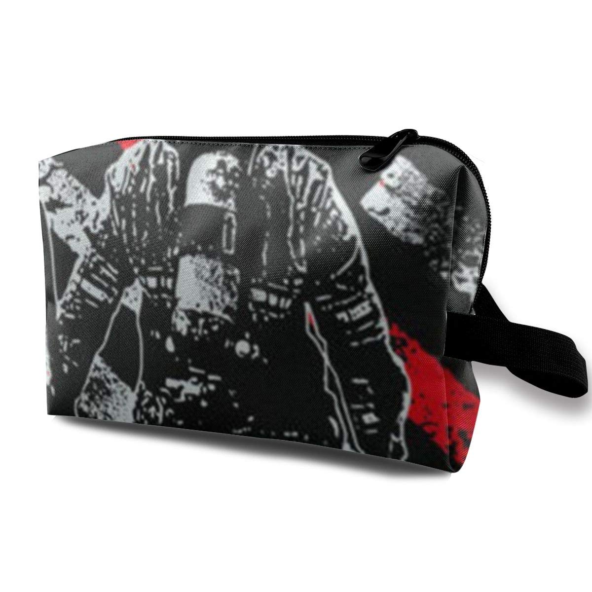 Women Girls Retro Firefighter Thin Red Line Toiletry Bag Makeup Bags Set Wash Bag