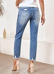 EVALESS Womens Jeans Stretchy High Waisted Pull On