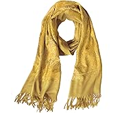 Urban CoCo Women's Embroidered Oversize Tassel Shawl Scarf Wraps for Women