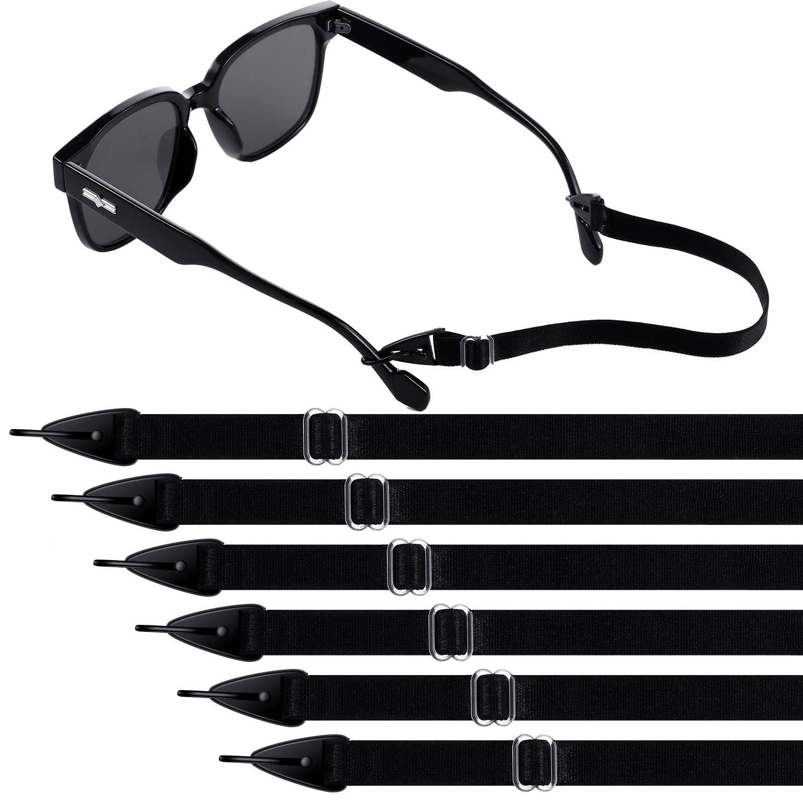 Photo 1 of Oudain 6 Pack Kids Glasses Strap Adjustable Sunglasses Lanyard Eyeglass Holder Strap Around Neck Eyeglass Band for Sports(Black)