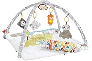Fisher-Price Baby Playmat Perfect Sense Deluxe Gym Extra Large With Lights Music And 6 Moveable Sensory Toys