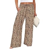 TIYOMI Plus Size Wide Leg Pants for Women Elastic Drawstring Pants High Waisted Lounge Pants XL-5XL