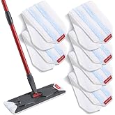 BEJOMOP Mop Head Replacement Pads for O Cedar H2pro Flat Mop System, 6 PCS Reusable &amp; Washable Microfiber Replacements Pads for Various Floors, Blue and White Stripes