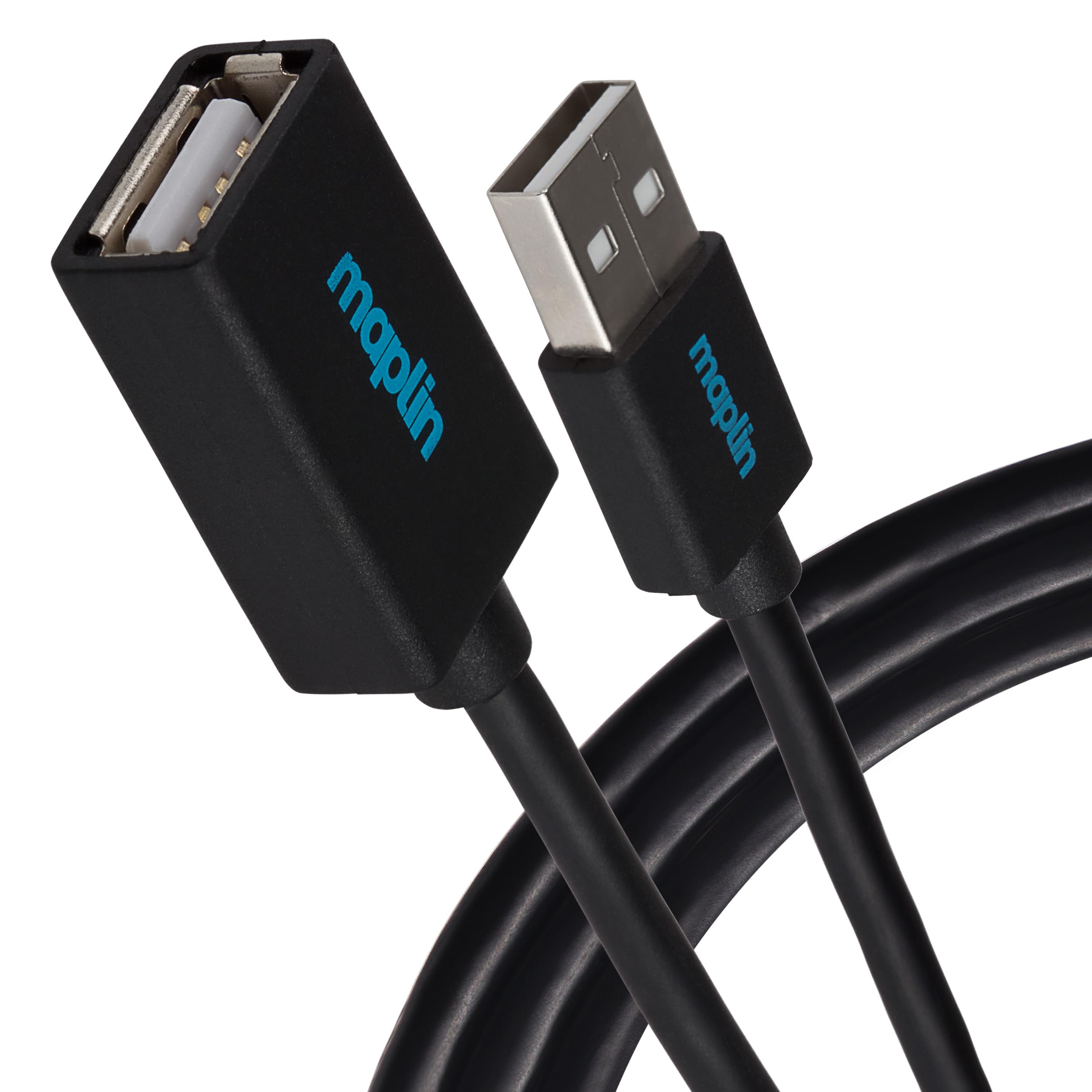 Maplin USB-A Male to USB-A Female Extension Cable 0.5m Black