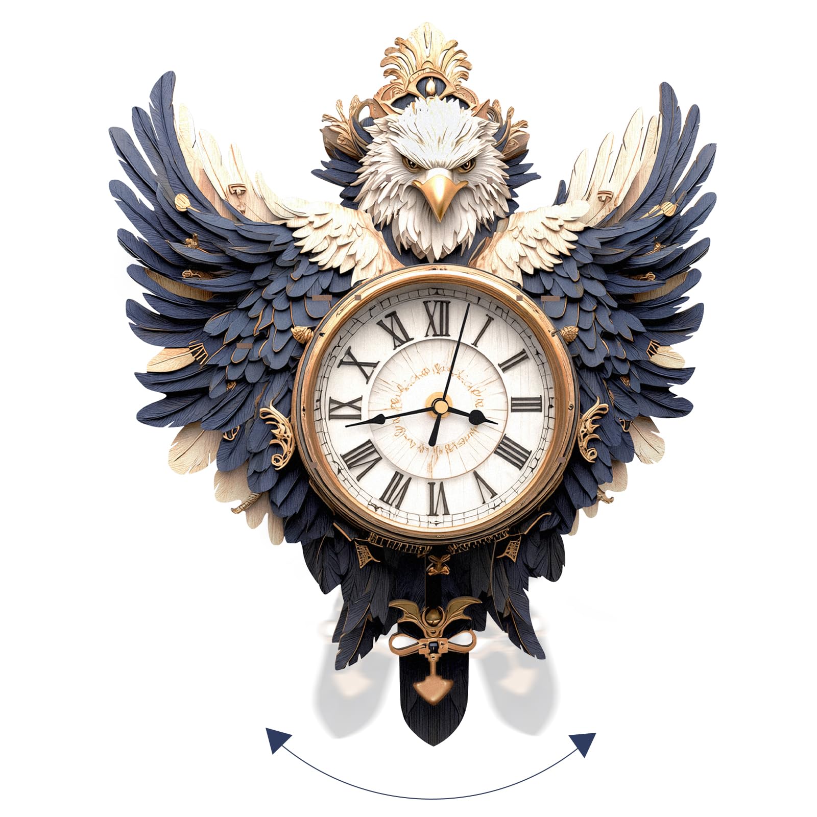 Lilcubics 3D Wooden Puzzles for Adults Eagle Clock, Wooden Puzzle Model Kits to Build, Vintage DIY Mechanical Model Building Gifts for Children Adults, Creative Toys Craft Kits Gift Home Decor