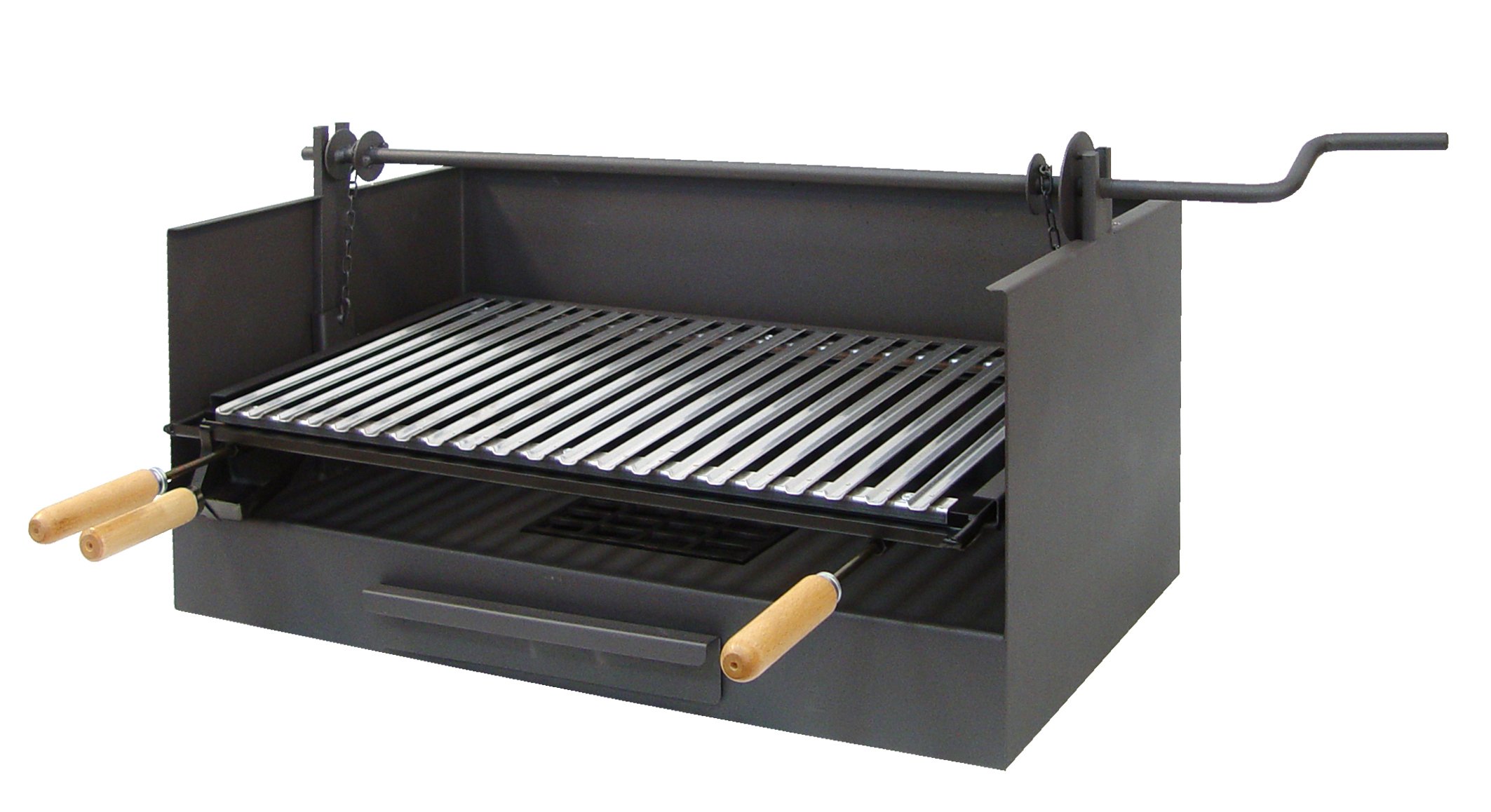 IMEX EL ZORRO 71517-tiroir BBQ with Elevator and Stainless Steel Grille