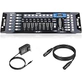DMX Controller for dj Lights Dmx512 Light Controllers 192 Channel DMX Board with Cables 2m/6.6 ft Dmx-512 Lighting Console for Control Stage Light