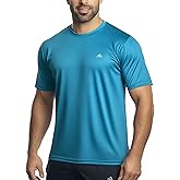 GearGlacier Instant Cooling Quick Dry Workout Shirt for Men Coolmax Moisture Wicking Performance Crew Neck Running Comfort (US, Alpha, XX-Large, Regular, Regular, Tall, Coolwave Blue)