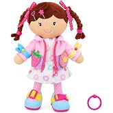 June Garden 15" Daisy Montessori Learn-to-Dress Plush Doll | 7 hands-on fasteners build fine motor skills and dressing confidence; portable Montessori play for ages 18 months+