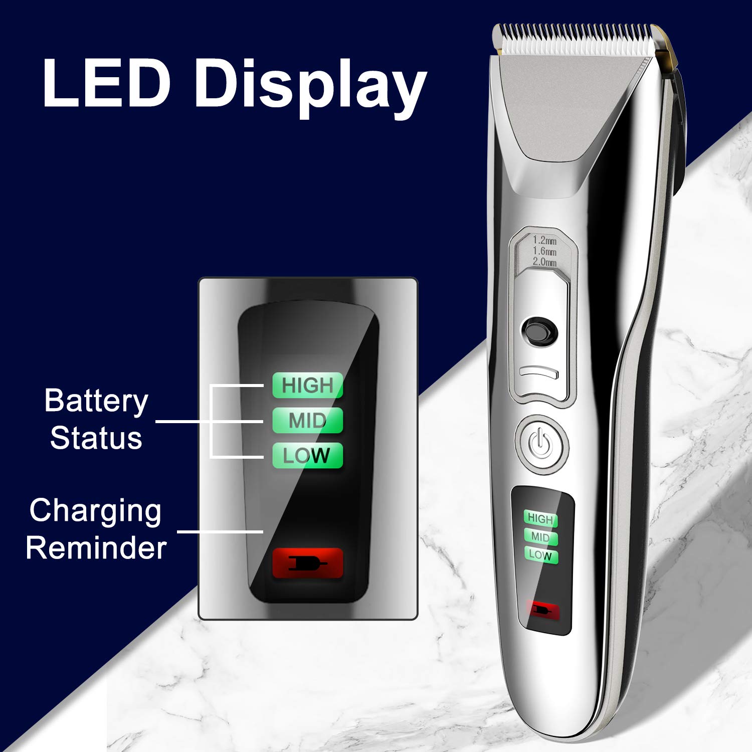 Paubea Hair Clippers for Men - Cordless Ceramic Blade Mens Hair Trimmer Beard Trimmer Hair Cutting & Grooming Kit Rechargeable: Beauty