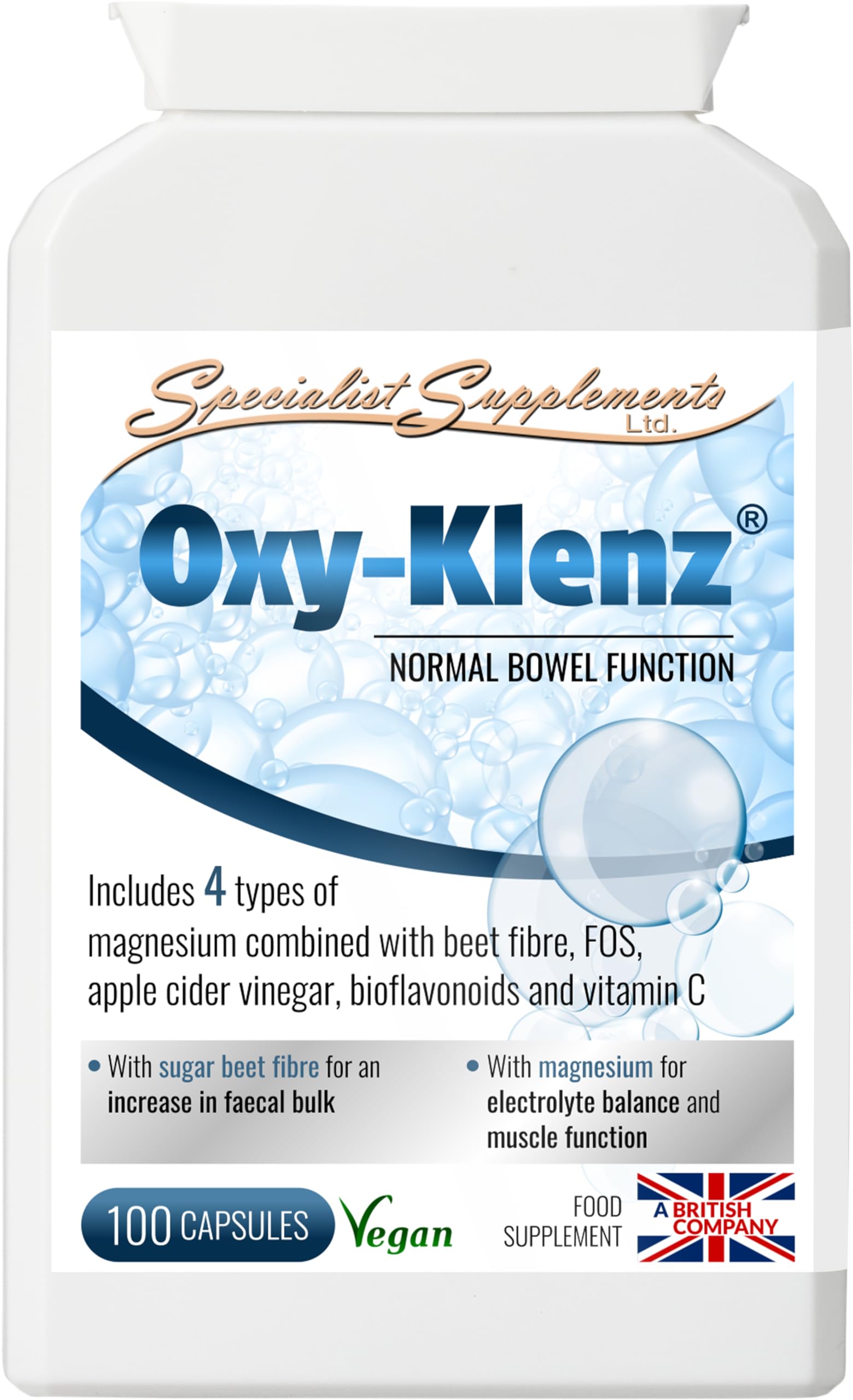 Specialist Supplements Oxy-Klenz Healthy Bowel Function 100 Capsules