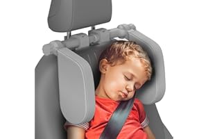 Yoocaa Car Headrest Pillow, Road Pal Headrest, Adjustable Car Seat Head Neck Support, U Shaped Car Sleeping Pillow for Kids & Adults, Grey