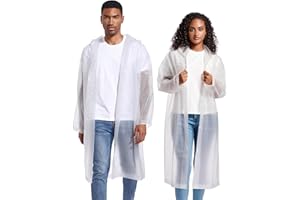 ANLOKE Rain Ponchos for Adults Raincoats (2 PACK)– Reusable Rain Jackets Emergency Rain Ponchos with Hooded