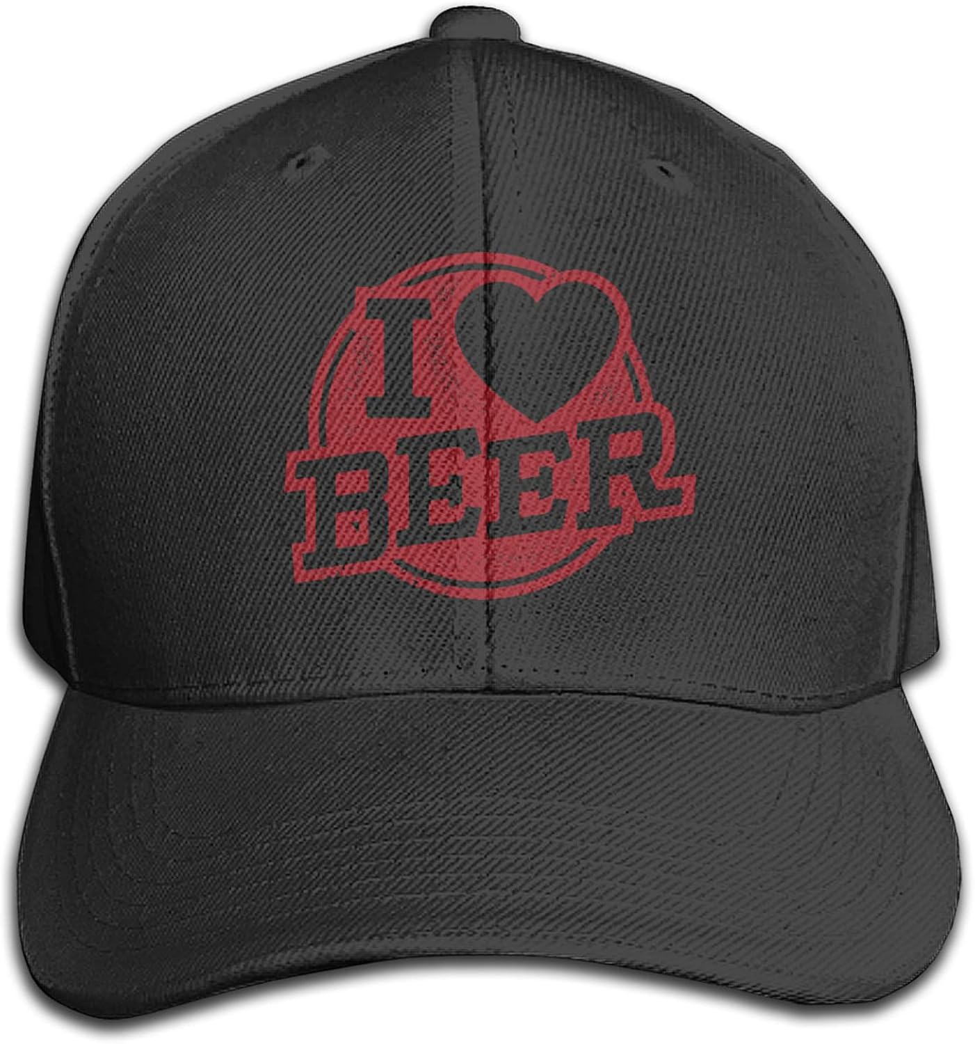 I Love Beer Adjustable Cap Hip Hop Baseball Cap Baseball Dyed Cap Sandwich Hat Peaked Cap Black