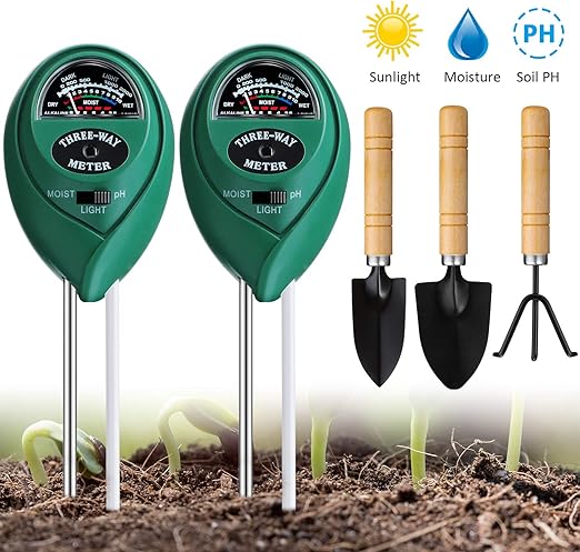 Frienda 2 Stuck Boden Ph Meter Boden Test Kit 3 In 1 Boden Tester Pflanzen Boden Meter Mit Leichtem Ph Und Feuchtigkeit Gartenwerkzeug Set Holzrechen Schaufel Spaten Amazon De Garten