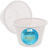 U.S. Pool Supply Swimming Pool Plastic Skimmer Replacement Basket, Set of 2 | Skimmer Basket for Inground Pool, Skim Filter Remove Leaves and Debris - 8" Top, 5.5" Bottom, 5" Deep - Not Weighted