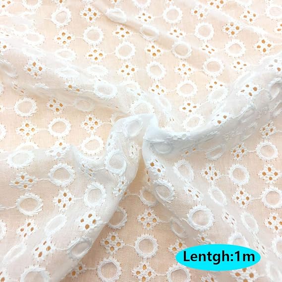 Amazon Co Jp Junejour 生地 布 白い綿布生地 刺繍透かしレース おしゃれ 衣装 ハンドメイド ドレス ワンピース カーテン Diy 手芸 手作り 縫製用 洋服 可愛い 幅130cm 1m 2m 4m 6m Junejour ホビー