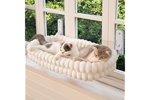 CHEERPALS Cat Window Perch for Indoor Cats Hammock for Window with Reversible Cushion, Foldable Cat Window Bed for Large Cats