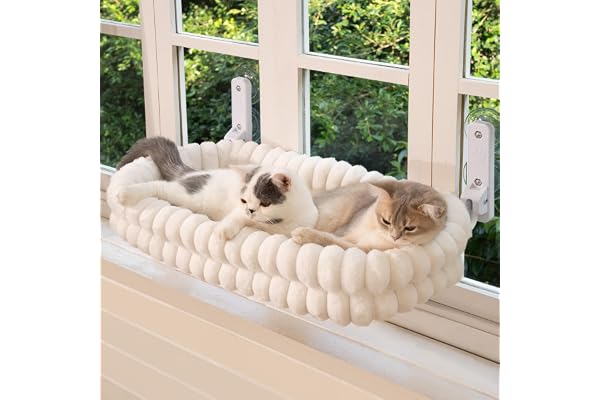 CHEERPALS Cat Window Perch for Indoor Cats Hammock for Window with Reversible Cushion, Foldable Cat Window Bed for Large Cats