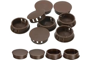 uxcell 12Pcs 32mm(1-1/4") Nylon Hole Plugs, Flush Type Panel Round Snap in Fastener Knockout Locking Plugs for Furniture Inse