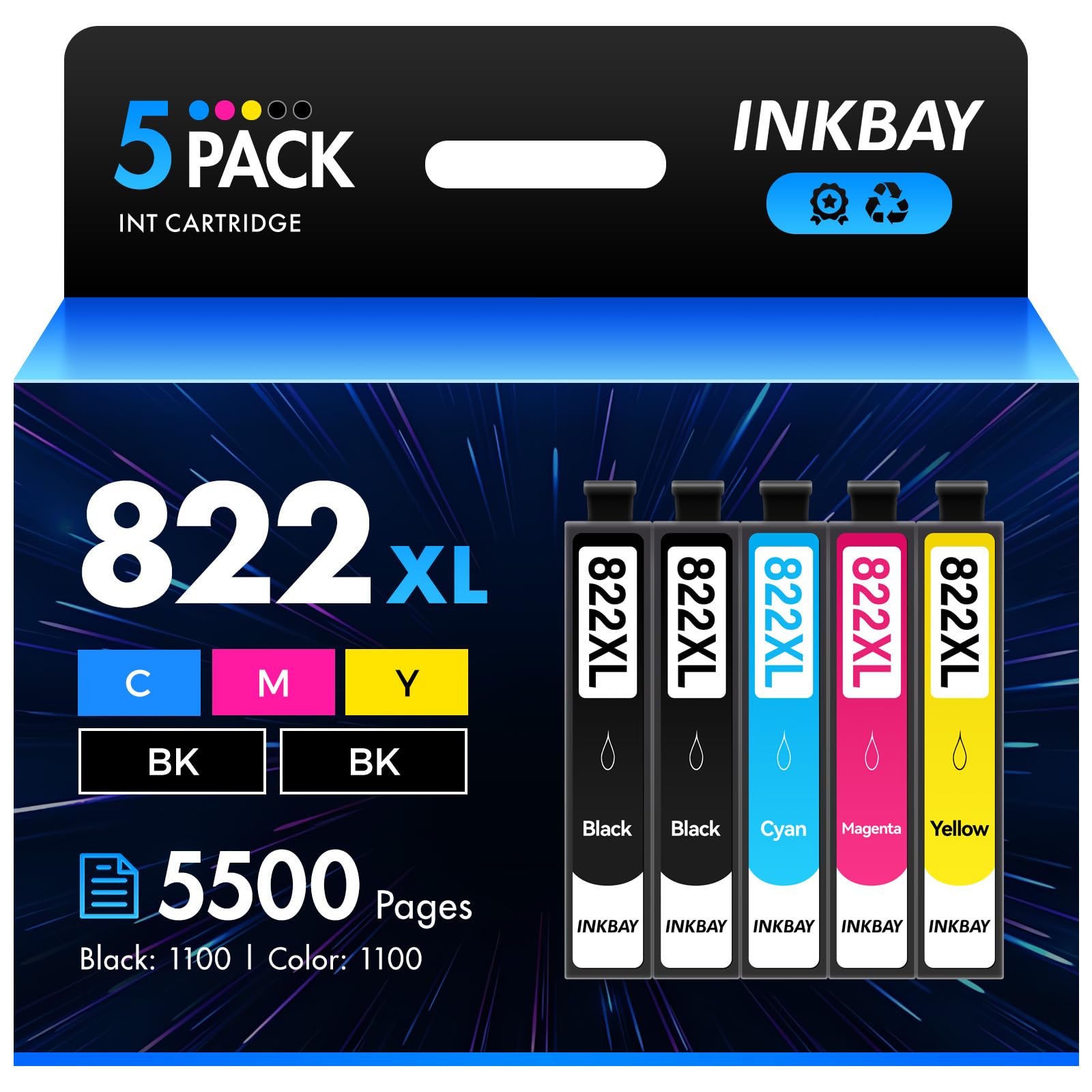 822XL Ink Cartridges Remanufactured for EPSON 822