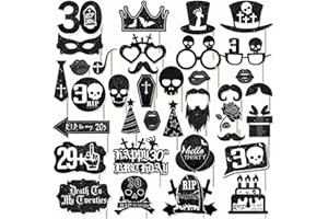 30th Birthday Photo Booth Props – Death to My 20s RIP Gothic Birthday Decorations for 30th Birthday Party