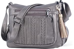 ELDA Purses for Women Pocketbooks Soft PU Leather Ladies Crossbody Purse Multi Pocket Shoulder Bag