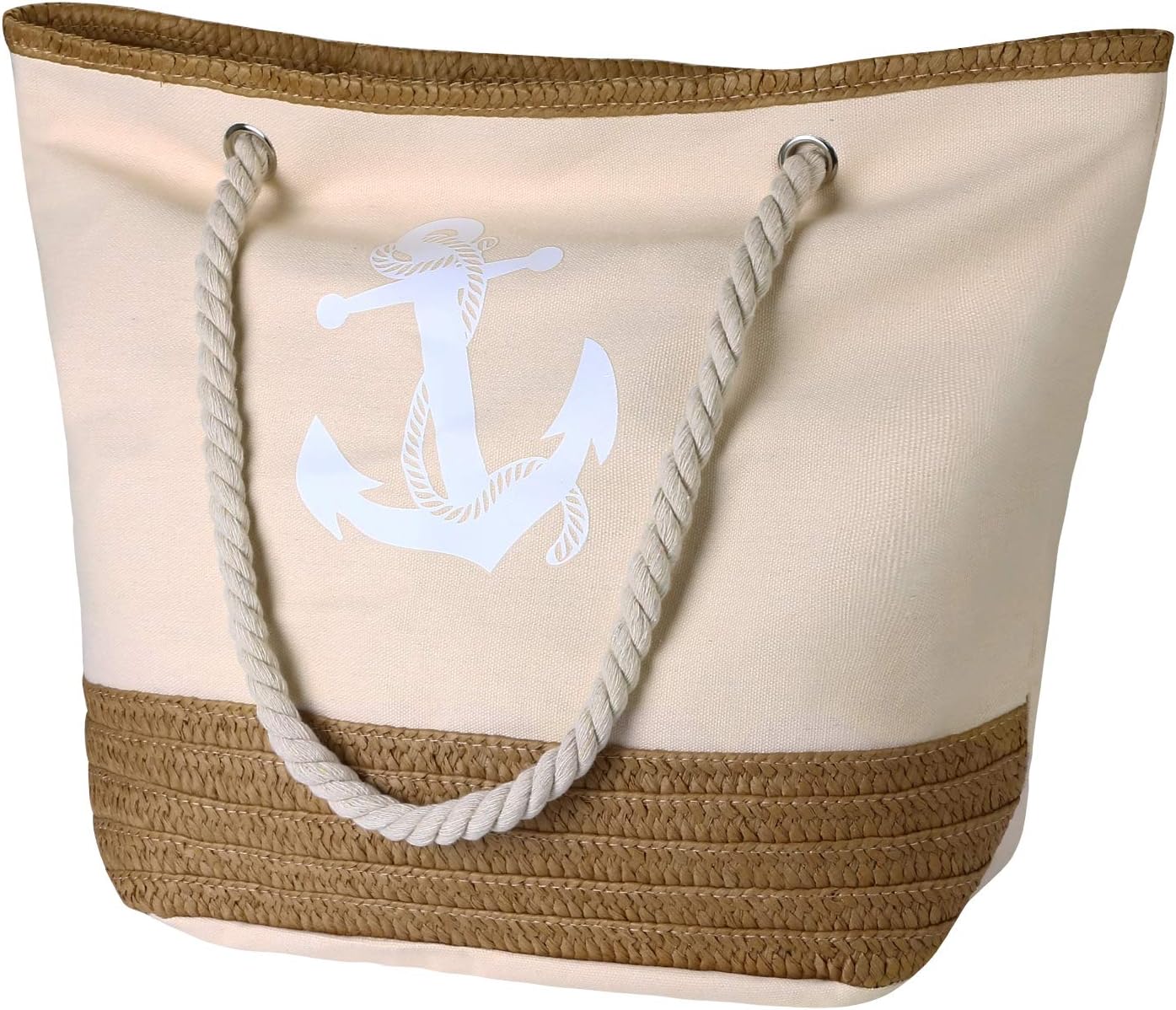 flintronic Women Beach Bag, #2 Beige Anchor