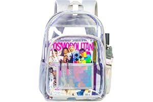 AGSDON Clear Backpack, Heavy Duty Transparent Bookbag, See Through PVC Backpacks for Women Men