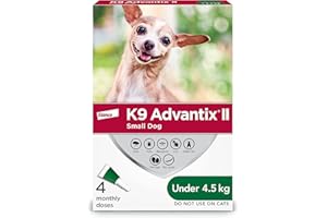 K9 Advantix II Flea and Tick Treatment for Small Dogs weighing less than 4.5 kg (less than 10 lbs.)-4 doses