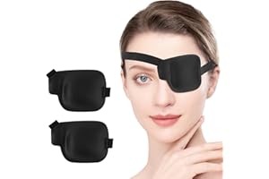 Eye Patches for Adults, 2 Pack Soft Adjustable 3D Eye Patch for Lazy Eye or After Eye Surgery（Left Eye）