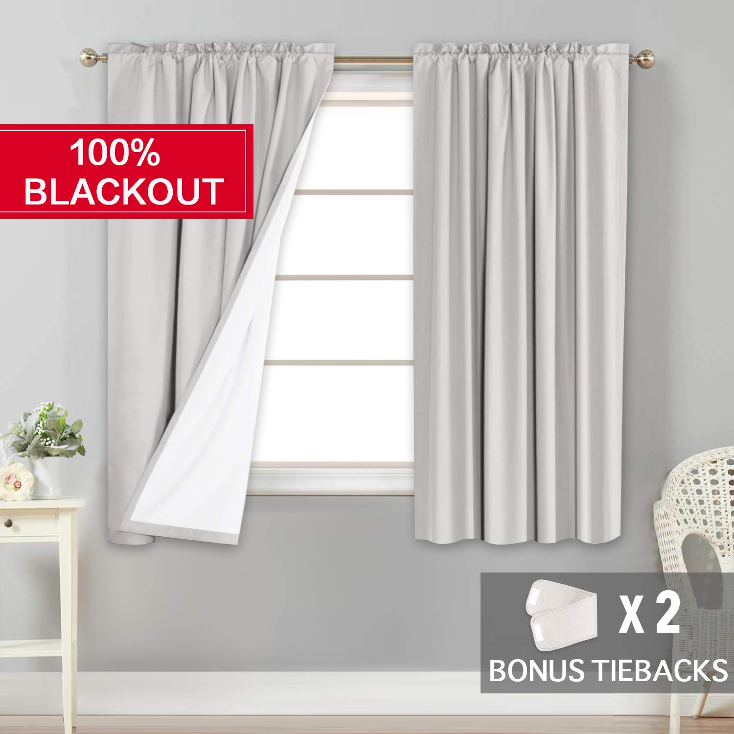 2 Bonus Tie Backs 1 Pair W52 X L45 Inches Natural Flamingo P